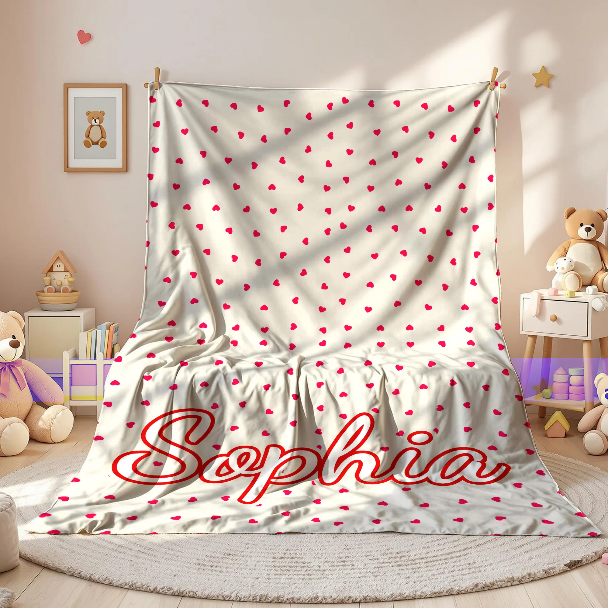 Personalized Heart Blanket for Girls - Image 3