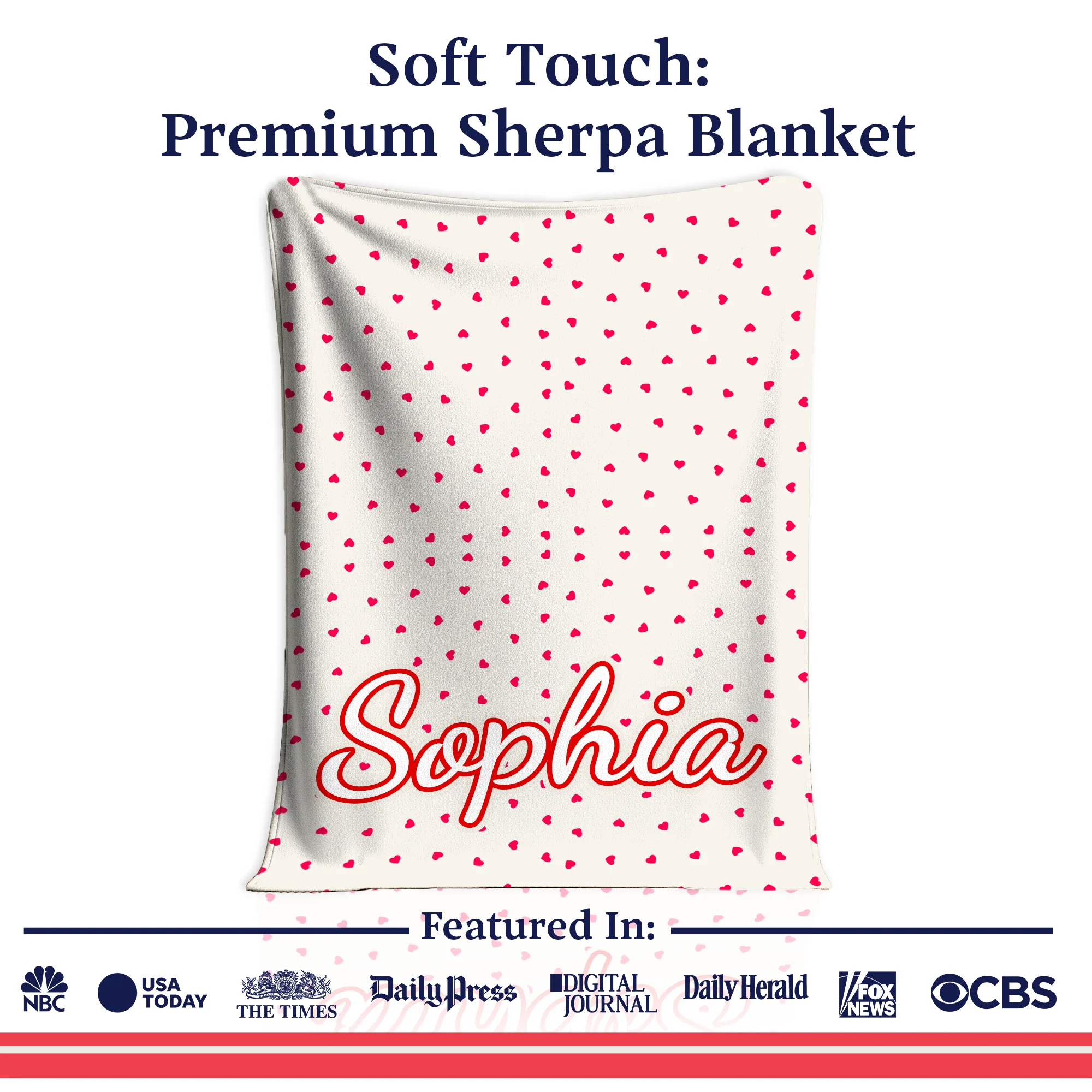 Personalized Heart Blanket for Girls - Image 4