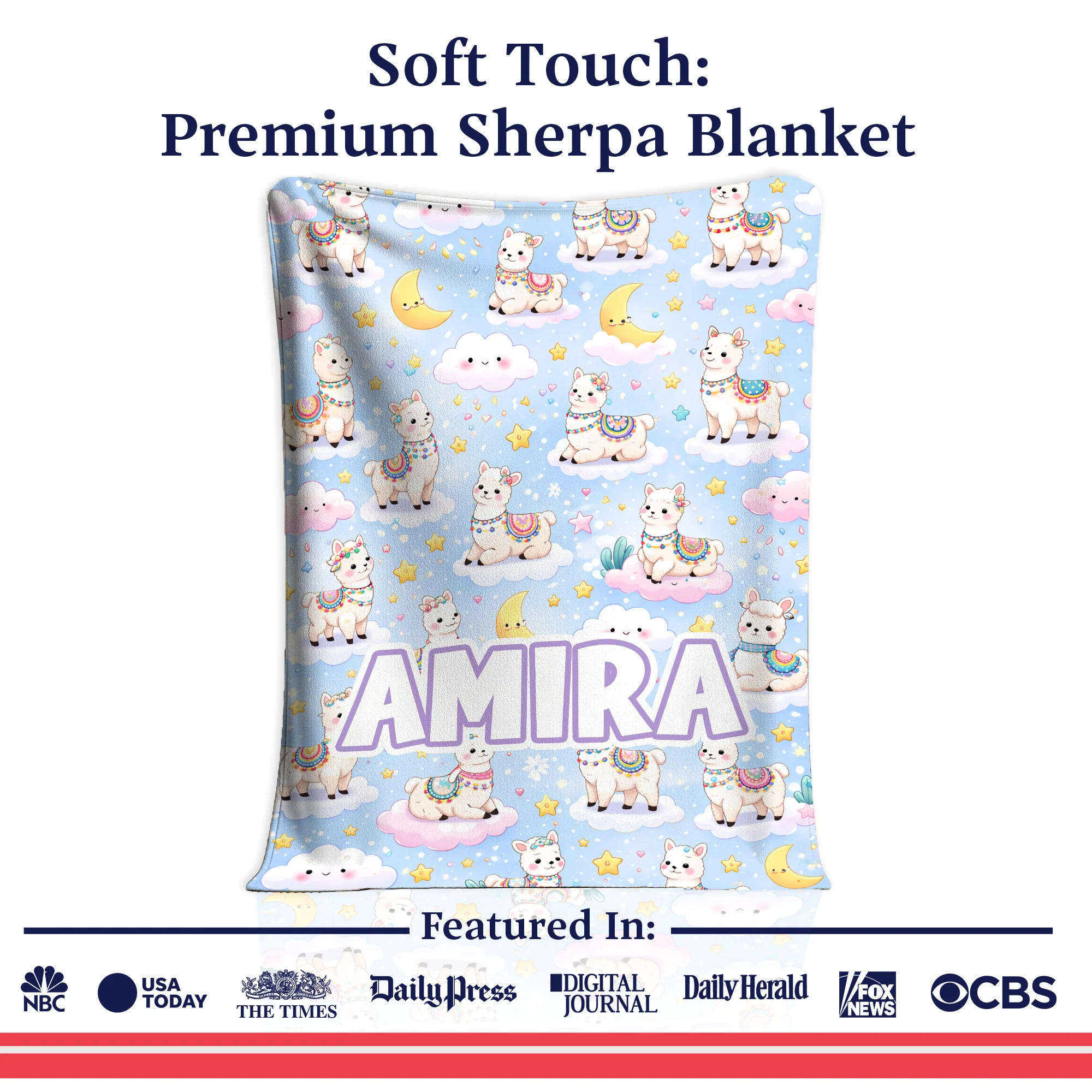 Personalized Llama Blanket for Kids - Image 4